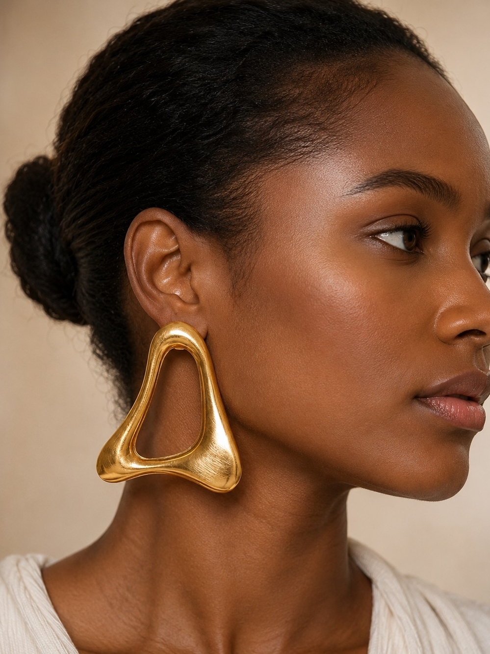 Gold Sculptural Statement Earrings - Women Jewelry